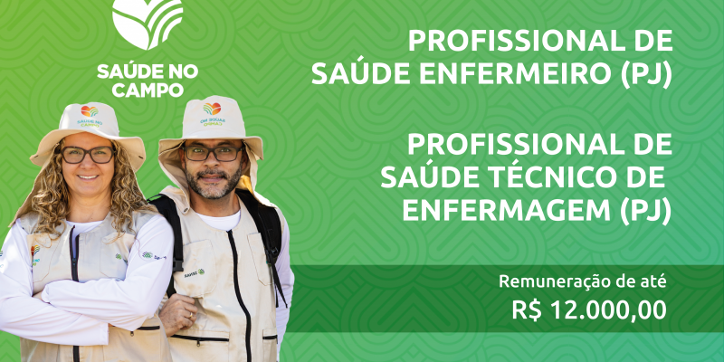 Saúde no campo divulga resultado do credenciamento de enfermeiros e técnicos de enfermagem para atendimento de produtores da ATeG Saúde no campo divulga resultado do credenciamento de enfermeiros e técnicos de enfermagem para atendimento de produtores da ATeG