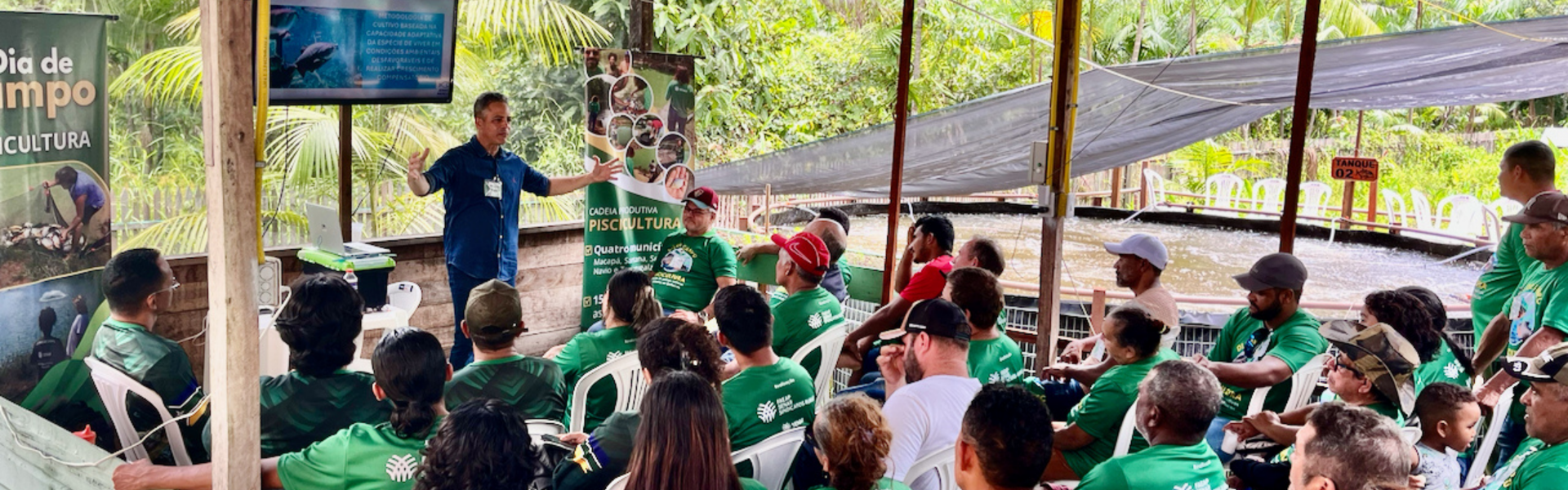 Tecnologia e gestão estratégica: Sistema FAEAP/SENAR realiza Dia de Campo da piscicultura em Santana Tecnologia e gestão estratégica: Sistema FAEAP/SENAR realiza Dia de Campo da piscicultura em Santana