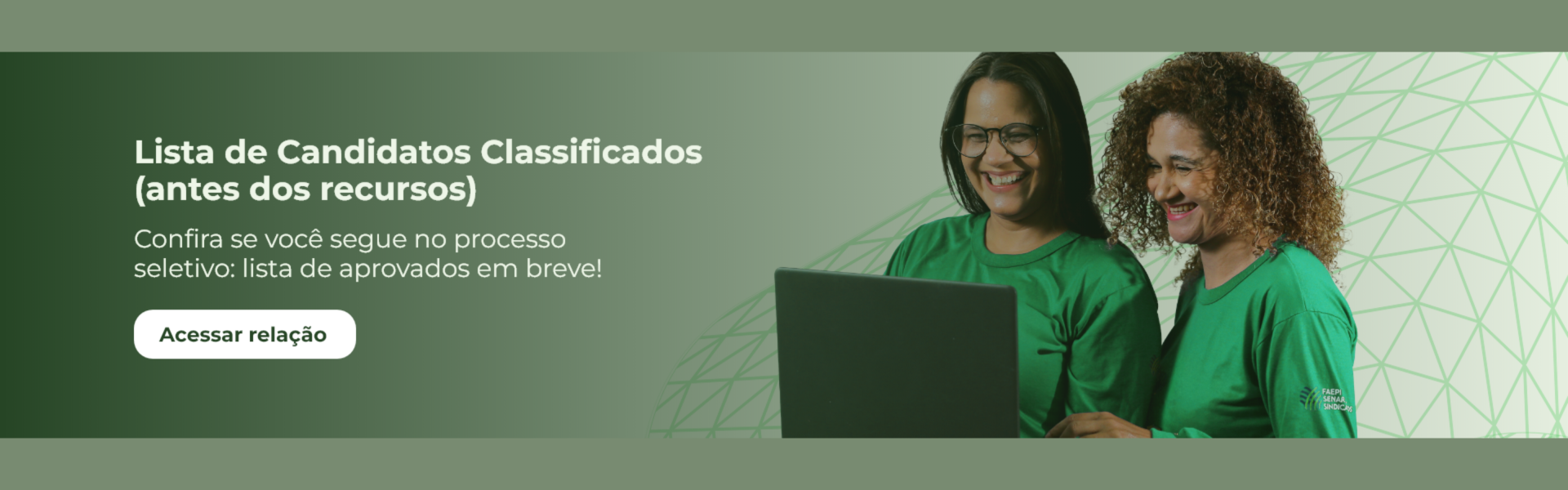 Confira a Lista de Candidatos Classificados (antes dos recursos) do Processo Seletivo Senar e-Tec 2026.2 Confira a Lista de Candidatos Classificados (antes dos recursos) do Processo Seletivo Senar e-Tec 2026.2