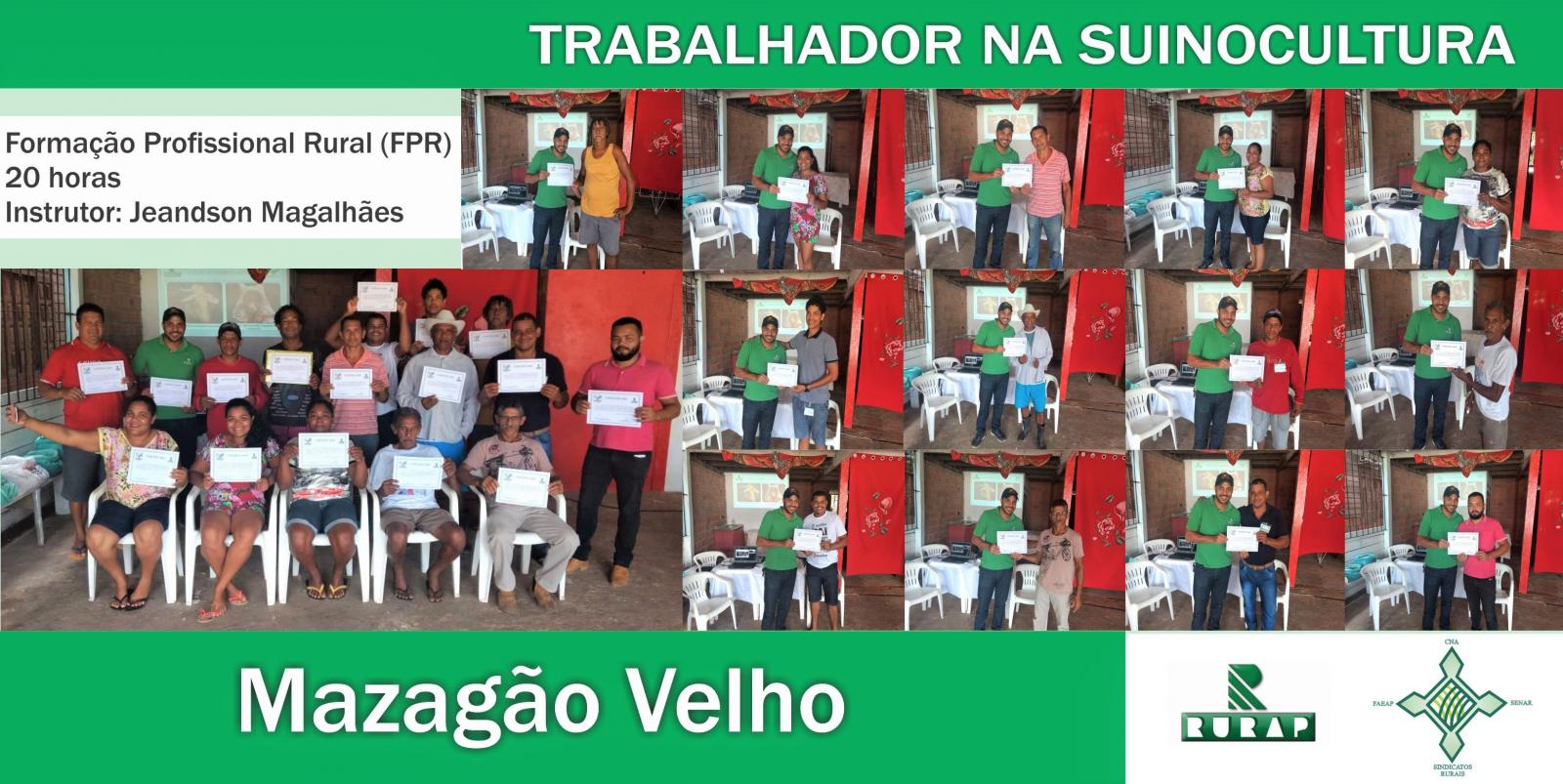 SENAR-AP certifica moradores de Mazagão Velho na área da suinocultura 