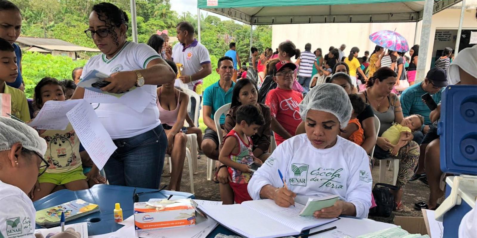 Em Mazagão Velho, iniciativa do Senar/AP realiza mais de mil atendimentos aos moradores da região