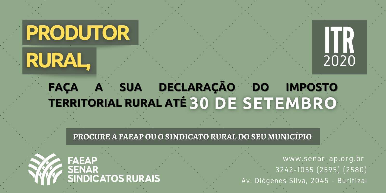 ITR 2020: produtor rural do Amapá tem até 30 de setembro para declarar imposto sobre propriedade rural