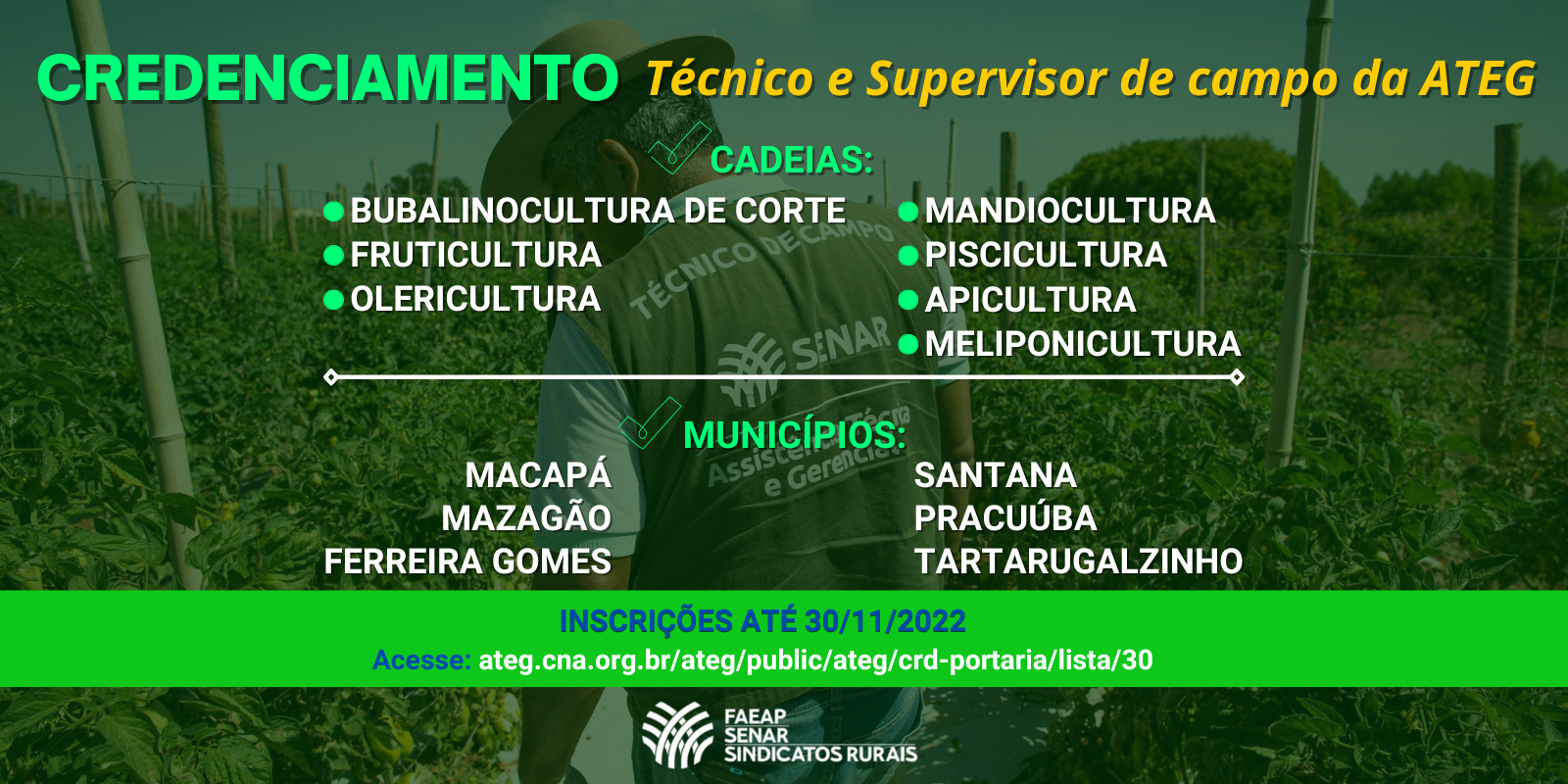 Credenciamento de técnicos e supervisores de campo da ATeG